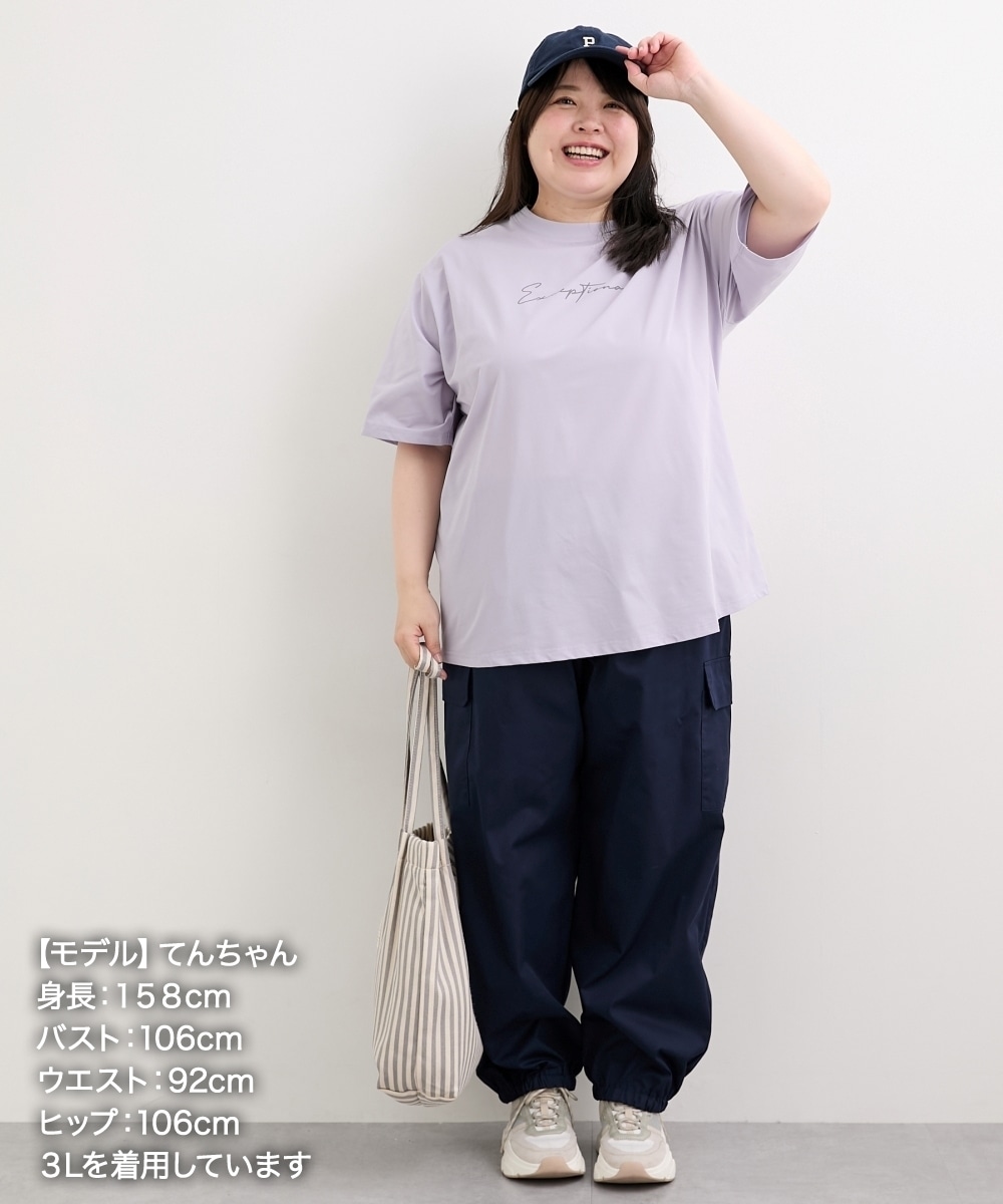 綿タッチ多機能ロゴプリントTシャツ(吸汗速乾・UVカット・抗菌防臭・形態安定) 大きいサイズ28