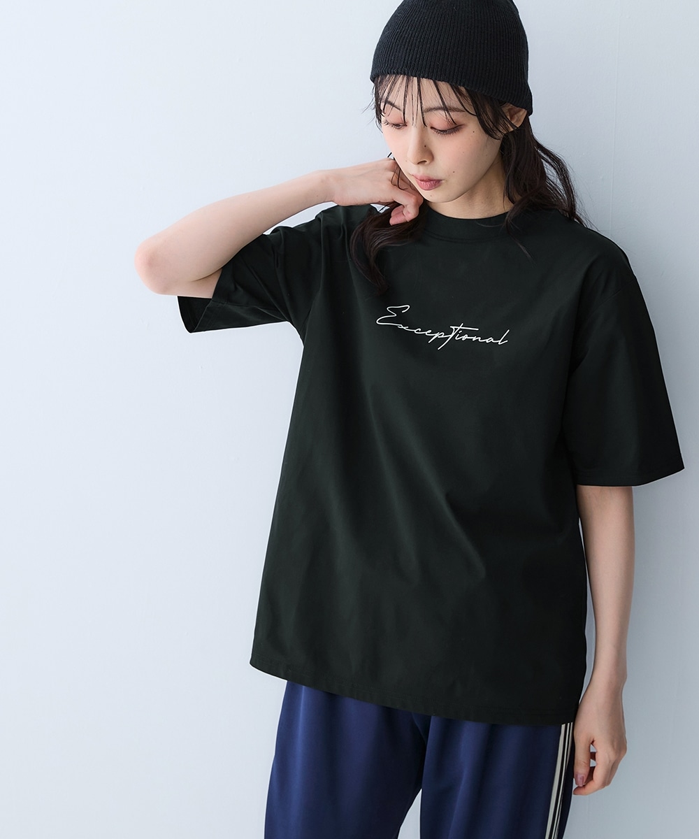 綿タッチ多機能ロゴプリントTシャツ(吸汗速乾・UVカット・抗菌防臭・形態安定) 大きいサイズ1