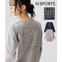 綿タッチ多機能ロゴプリントチュニック（吸汗速乾・UVカット・抗菌防臭・形態安定） 大きいサイズ