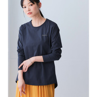 綿タッチ多機能ロゴプリントチュニック（吸汗速乾・UVカット・抗菌防臭・形態安定） 大きいサイズ