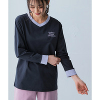 綿タッチ多機能刺しゅうVネックTシャツ（吸汗速乾・UVカット・抗菌防臭・形態安定） 大きいサイズ