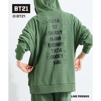 【BT21】ルーズシルエットスウェットパーカー 大きいサイズ