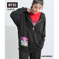 【BT21】ルーズシルエットスウェットパーカー 大きいサイズ