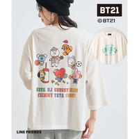 【BT21】ルーズシルエット7分袖Tシャツ 大きいサイズ