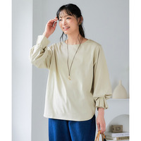キャンディスリーブ裾ラウンドTシャツ【カレンデュラオイル加工】 大きいサイズ
