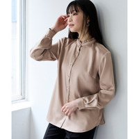 サテンフリルブラウス（防しわ） 大きいサイズ