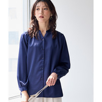  サテンスキッパーギャザーシャツ（防しわ） 大きいサイズ