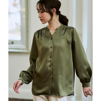 サテンスキッパーギャザーシャツ（防しわ） 大きいサイズ