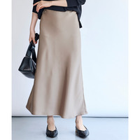  サテンAラインスカート（防しわ） 大きいサイズ