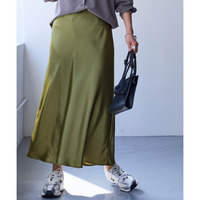 サテンAラインスカート（防しわ） 大きいサイズ