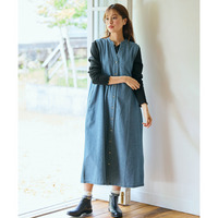 フロントボタンデニムジャンバースカート 大きいサイズ