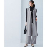 しわになりにくいキレイ目リップルジャンパースカート（抗菌防臭・防しわ） 大きいサイズ