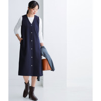 しわになりにくいキレイ目リップルジャンパースカート（抗菌防臭・防しわ） 大きいサイズ