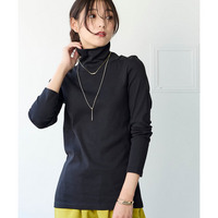 綿100％フライス素材タートルネック長袖Ｔシャツ（UVカット） 大きいサイズ