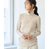 綿100％フライス素材タートルネック長袖Ｔシャツ（UVカット） 大きいサイズ