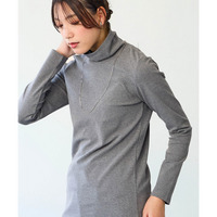 綿100％フライス素材タートルネック長袖Ｔシャツ（UVカット） 大きいサイズ