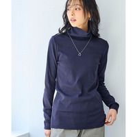 綿100％フライス素材タートルネック長袖Ｔシャツ（UVカット） 大きいサイズ