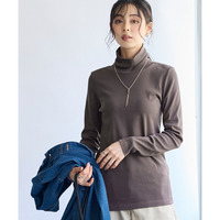 綿100％フライス素材タートルネック長袖Ｔシャツ（UVカット） 大きいサイズ