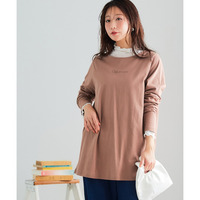 綿100％長袖プリントAラインチュニックTシャツ（UVカット） 大きいサイズ