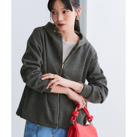 なめらかポンチ素材　ジップアップパーカー 大きいサイズ