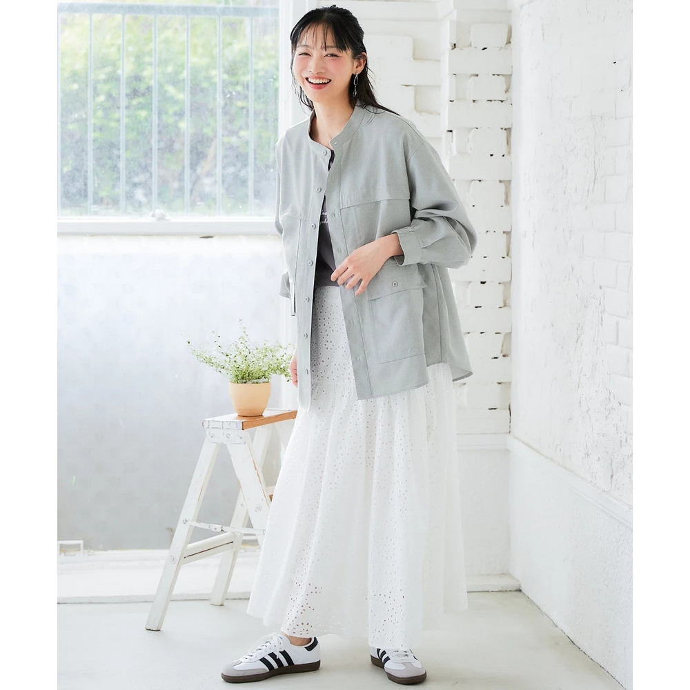 多ポケットワイドシャツ(ハンズフリー)【私の味方服】 大きいサイズ20