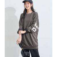 オーバーサイズロング丈スウェットチュニック 大きいサイズ