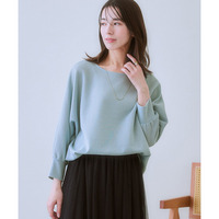 上品ラメ入セミドルマン8分袖カットソートップス 大きいサイズ