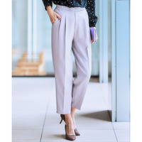 ストレッチダブルクロスツータックテーパードパンツ（しわになりにくい） 大きいサイズ