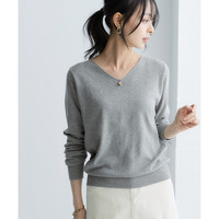 洗えるUVカット綿100％Ｖネックニット 大きいサイズ
