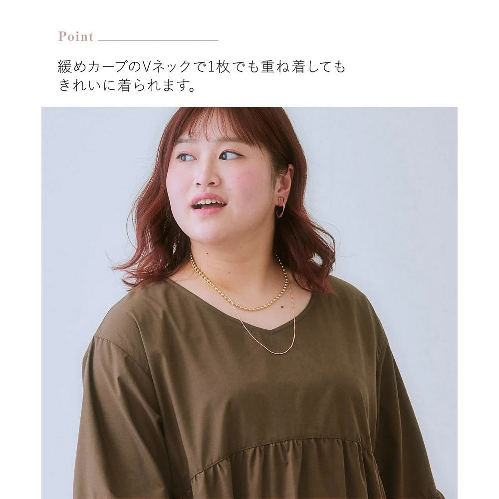 ゆるシルエットティアードデザインワンピース 大きいサイズ4