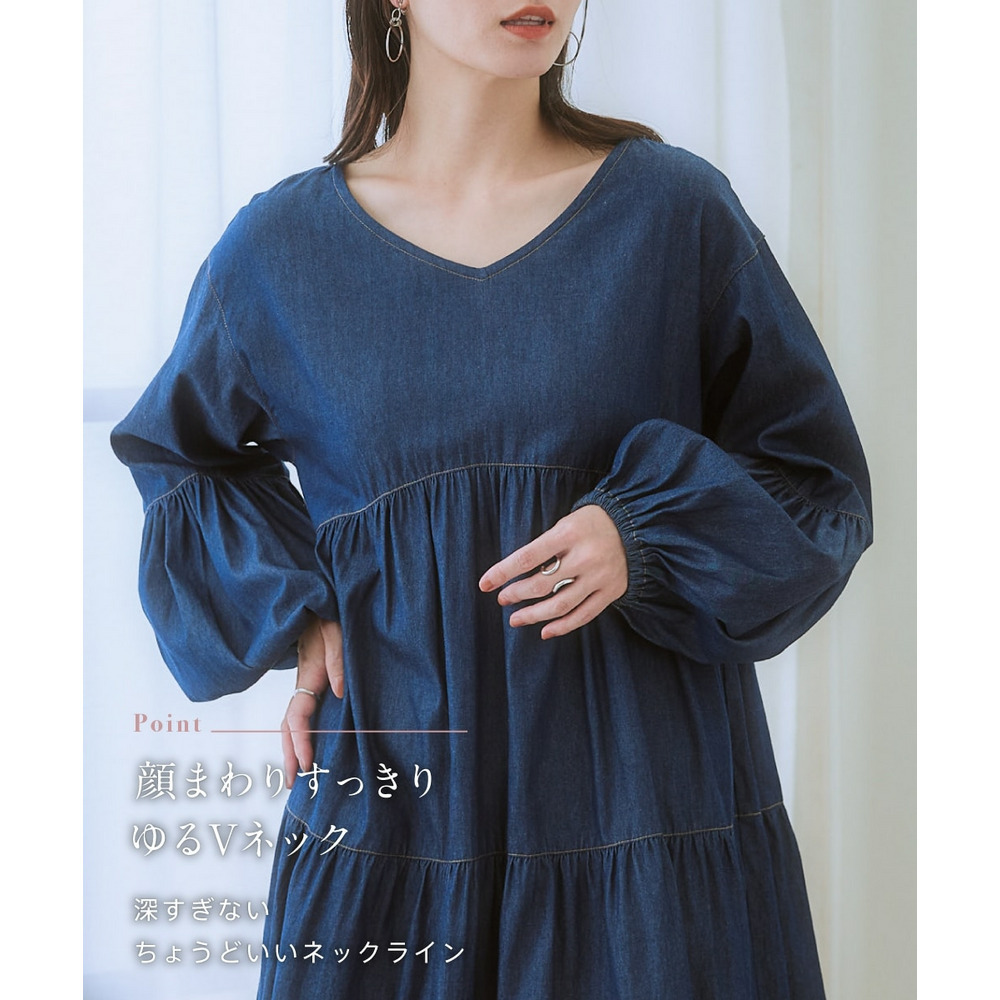 ゆるシルエットティアードデザインワンピース 大きいサイズ6