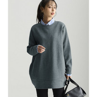 綿100％裏起毛スウェットゆるシルエットコクーンチュニック(抗菌防臭・毛玉防止・静電気防止) 大きいサイズ