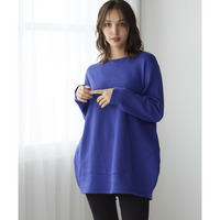 綿100％裏起毛スウェットゆるシルエットコクーンチュニック(抗菌防臭・毛玉防止・静電気防止) 大きいサイズ