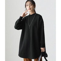 綿100％裏起毛スウェットモックネックゆるシルエットチュニック(抗菌防臭・毛玉防止・静電気防止) 大きいサイズ