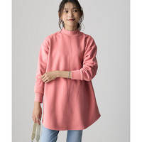 綿100％裏起毛スウェットモックネックゆるシルエットチュニック(抗菌防臭・毛玉防止・静電気防止) 大きいサイズ