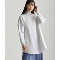 綿100％裏起毛スウェットモックネックゆるシルエットチュニック(抗菌防臭・毛玉防止・静電気防止) 大きいサイズ