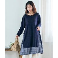 あたたかミル起毛異素材切替チュニック 大きいサイズ