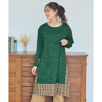 あたたかミル起毛異素材切替チュニック 大きいサイズ