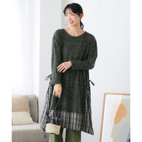 あたたかミル起毛異素材切替チュニック 大きいサイズ