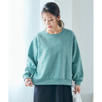 ふくれフラワージャガードゆるシルエットプルオーバー 大きいサイズ