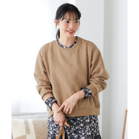 ふくれフラワージャガードゆるシルエットプルオーバー 大きいサイズ