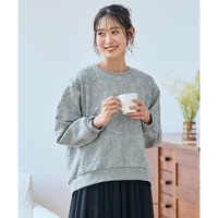 ふくれフラワージャガードゆるシルエットプルオーバー 大きいサイズ