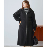 指穴付ロング丈裏起毛ジップパーカー 大きいサイズ