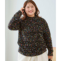 ポコポコネップ入カラフルニットプルオーバー 大きいサイズ