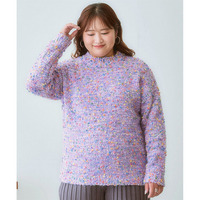 ポコポコネップ入カラフルニットプルオーバー 大きいサイズ