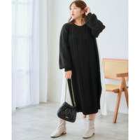 サイドプリーツニットワンピース 大きいサイズ