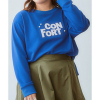 歯ブラシ刺しゅうパール調ビジュー付トレーナー 大きいサイズ