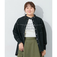 ゆるシルエット配色ステッチシャツ 大きいサイズ