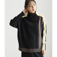 細見せ配色ニット 大きいサイズ