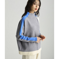 細見せ配色ニット 大きいサイズ